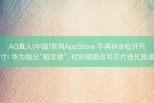 AG真人(中国)官网AppStore 不再拚命松开尺寸! 华为抛出“韬定律”， 时刻缩微改写芯片进化旅途