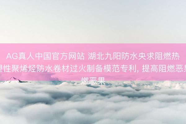 AG真人中国官方网站 湖北九阳防水央求阻燃热塑性聚烯烃防水卷材过火制备模范专利， 提高阻燃恶果