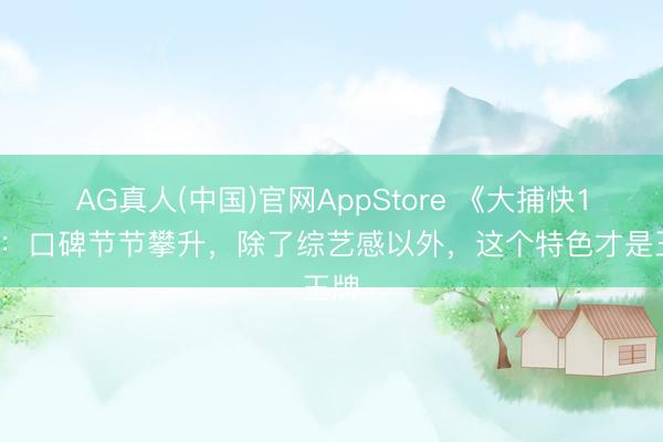 AG真人(中国)官网AppStore 《大捕快11》：口碑节节攀升，除了综艺感以外，这个特色才是王牌