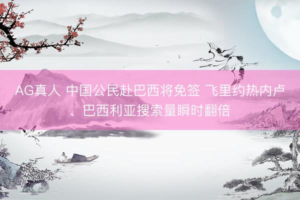 AG真人 中国公民赴巴西将免签 飞里约热内卢、巴西利亚搜索量瞬时翻倍