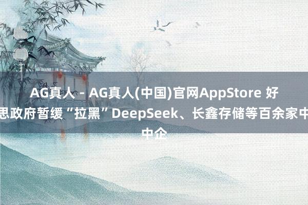 AG真人 - AG真人(中国)官网AppStore 好意思政府暂缓“拉黑”DeepSeek、长鑫存储等百余家中企